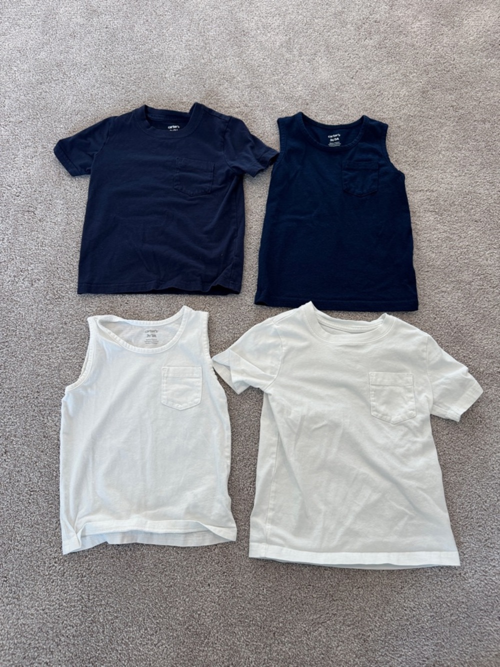 Carters Pocket Tee & Tank Set - Navy and White